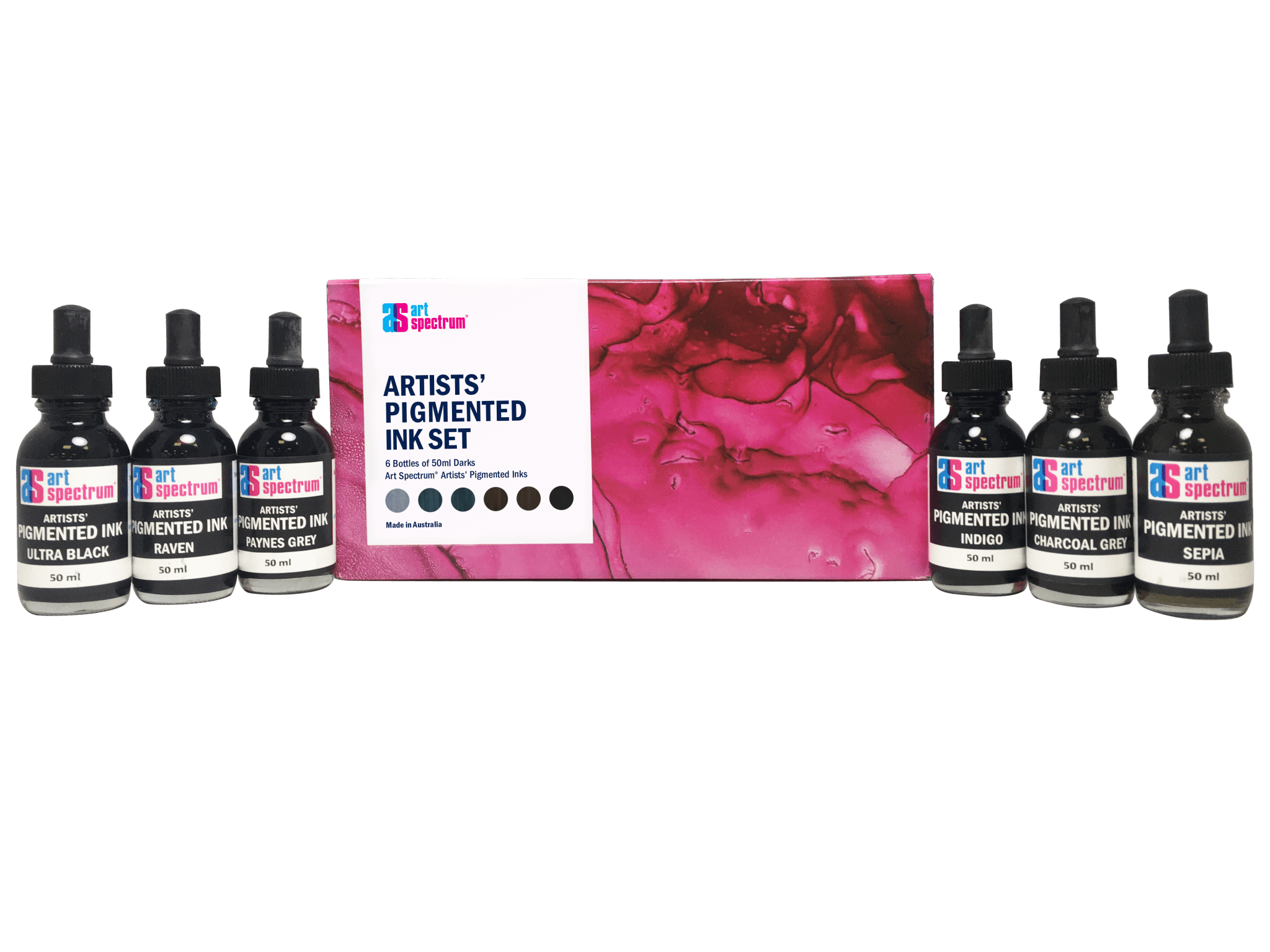 Art Spectrum Pigmented Ink Set of 6 Darks – theartshop.com.au
