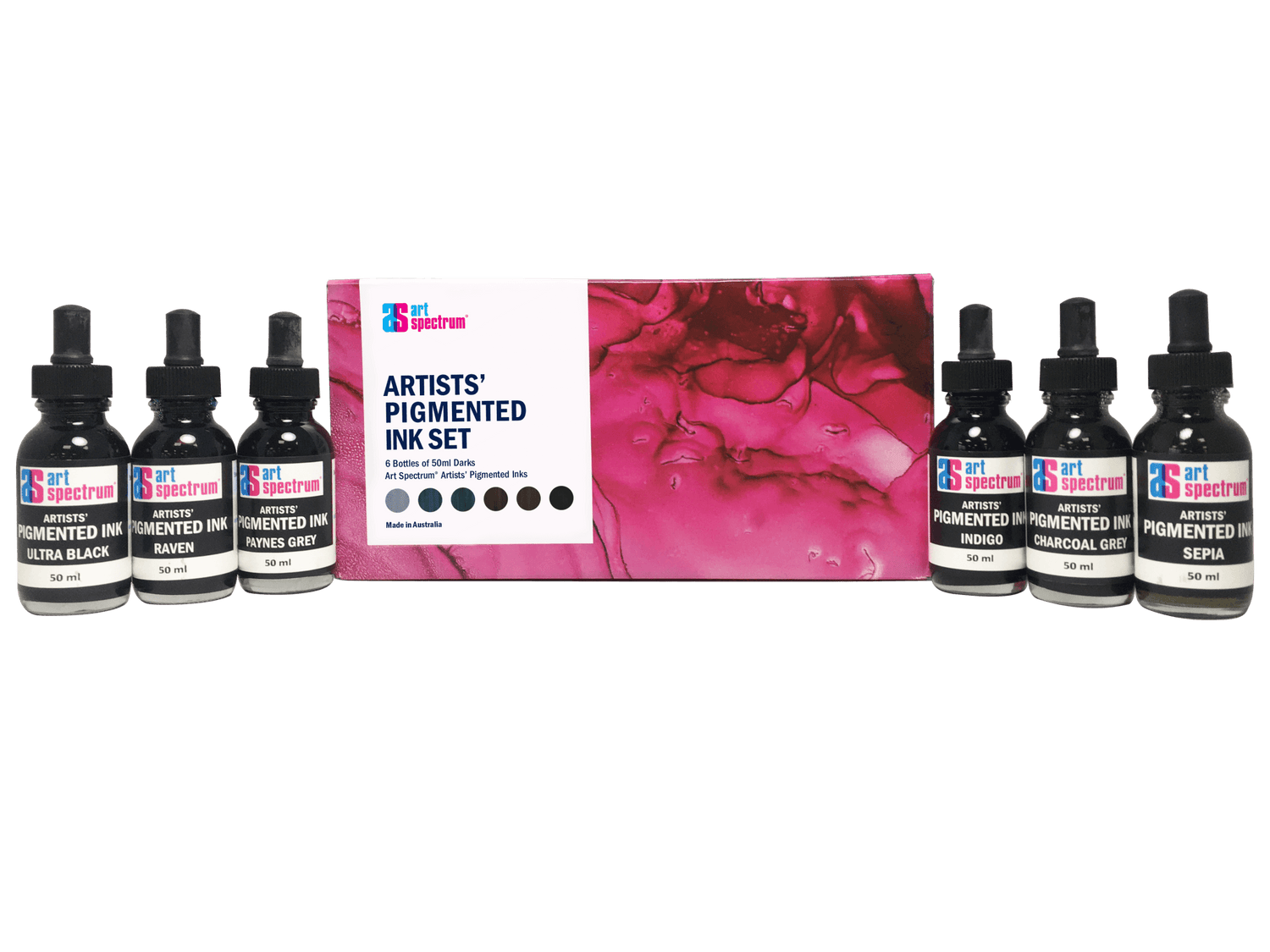 AS Pigmented Ink Set of 6 Darks - theartshop.com.au