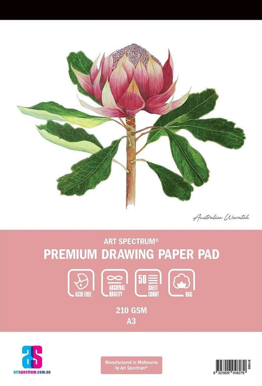 AS Premium Drawing Pad A3 210gsm - 50 Sheets - theartshop.com.au