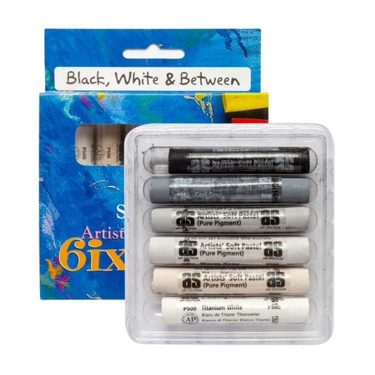 AS Six Pack Pastel Set - Black, White & Between - theartshop.com.au