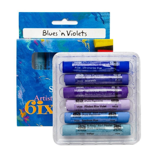 AS Six Pack Pastel Set - Blues 'N' Violets - theartshop.com.au