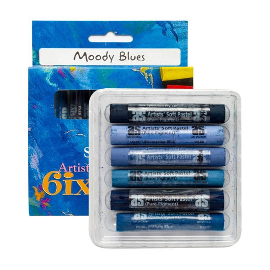 AS Six Pack Pastel Set - Moody Blues - theartshop.com.au