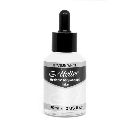 Atelier Artist Pigmented Ink 60ml Titanium White - theartshop.com.au