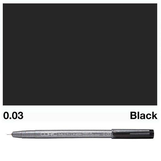 Black Copic Multi Liners 0.03mm - theartshop.com.au