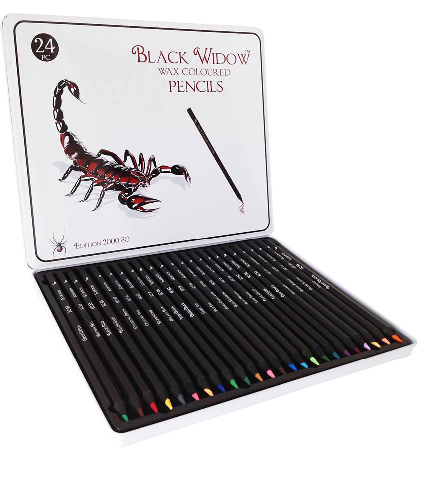 Black Widow Pencils Tin 24 Scorpion - theartshop.com.au