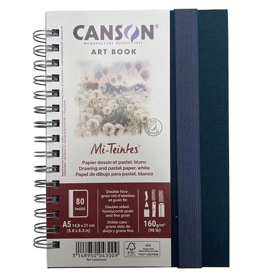 Canson Art Book Mi-Tientes A5 Portrait 160gsm White - theartshop.com.au