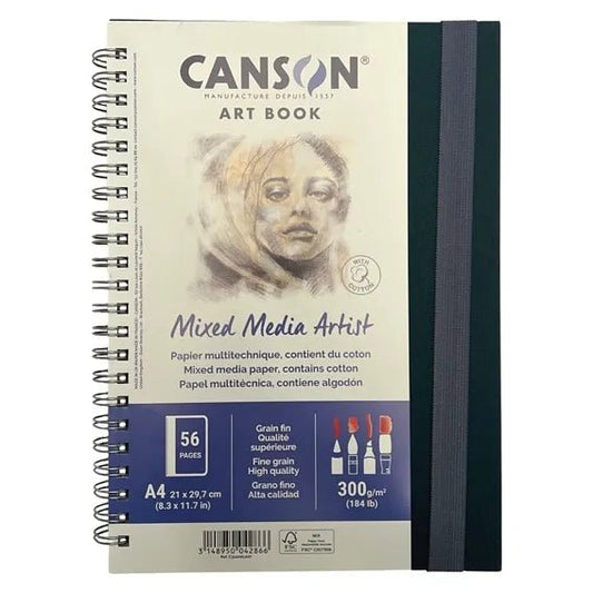 Canson Art Book Mixed Media A4 Portrait 300gsm - theartshop.com.au