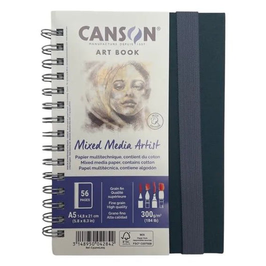 Canson Art Book Mixed Media A5 Portrait 300gsm - theartshop.com.au