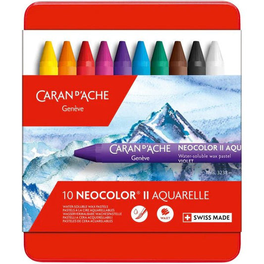 Caran d'Ache Neocolor II Tin 10 Colours - theartshop.com.au