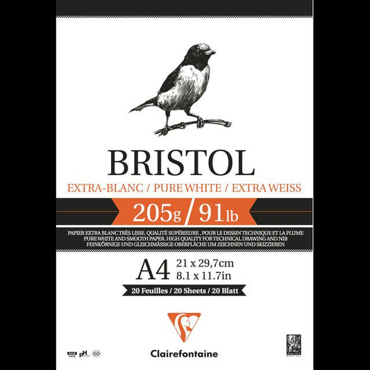 Clairefontaine Bristol Pad A4 20 Sheet - theartshop.com.au