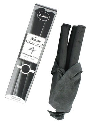 Coates Charcoal Extra Thick Sticks (12-14mm) Box 4 - theartshop.com.au