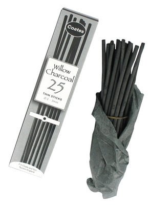 Coates Charcoal Thin Sticks (2-3mm) Box 25 - theartshop.com.au