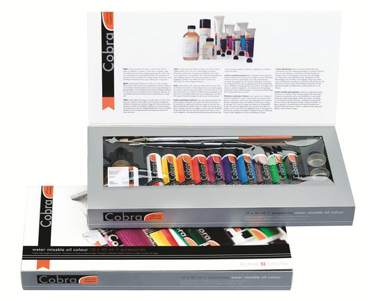 Cobra Water Mixable Oil Gift Set 10 x 40ml + Accessories - theartshop.com.au