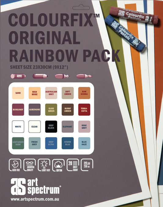 Colourfix Original Pack 23 x 30cm Rainbow Colours - theartshop.com.au