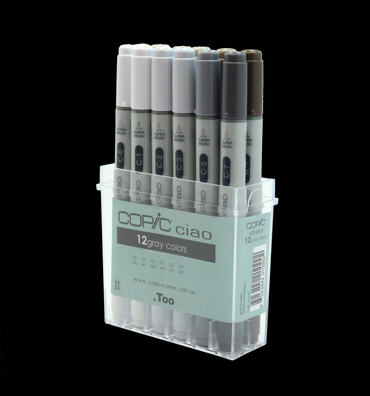 Copic Ciao Set 12 Grey Asst - theartshop.com.au