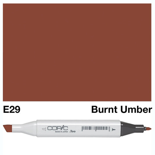 Copic Classic Marker E29 Burnt Umber - theartshop.com.au