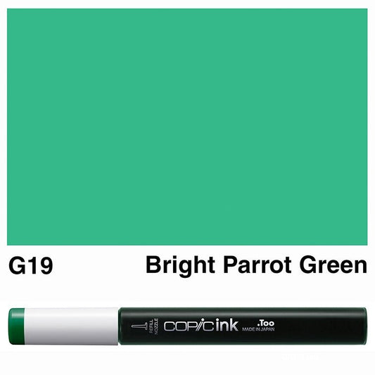 Copic Ink 12ml G19 Bright Parrot Green - theartshop.com.au