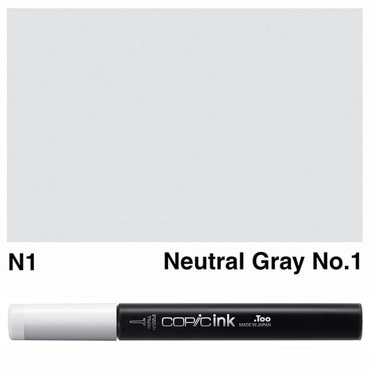 Copic Ink 12ml N1 Neutral Gray No.1 - theartshop.com.au