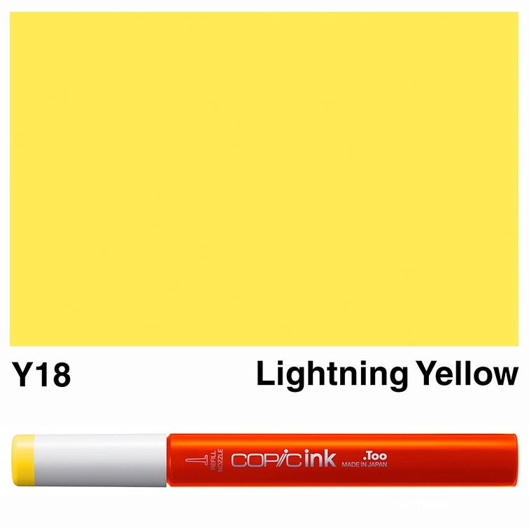 Copic Ink 12ml Y18 Lightning Yellow - theartshop.com.au