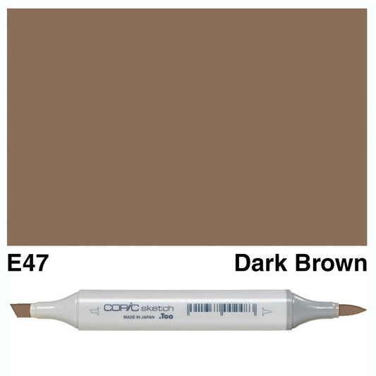 Copic Sketch E47 Dark Brown - theartshop.com.au