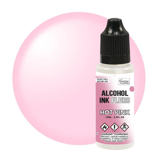 Couture Creation Alcohol Ink 12ml Fluro Hot Pink - theartshop.com.au