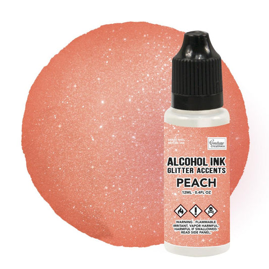 Couture Creation Alcohol Ink 12ml Glitter Peach - theartshop.com.au