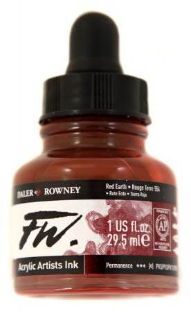 Daler FW Ink 29.5ml 554 Red Earth - theartshop.com.au