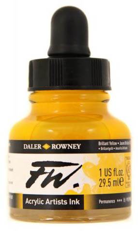 Daler-Rowney FW Acrylic Water-Resistant Artist Ink 1 oz Brilliant Yellow