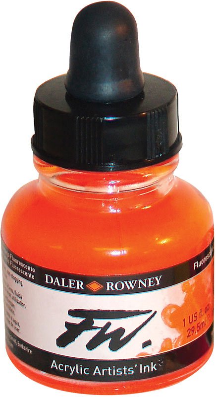 Daler FW Ink 29.5ml 653 Fluorescent Orange - theartshop.com.au