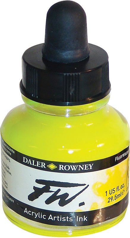 Daler FW Ink 29.5ml 681 Fluorescent Yellow - theartshop.com.au