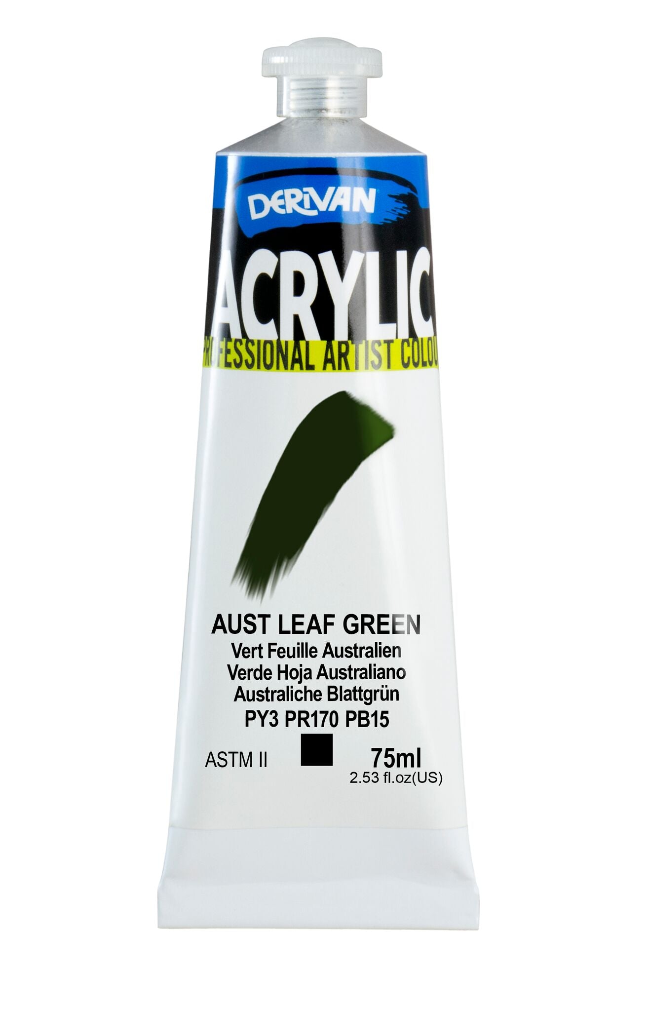 Derivan Artists Acrylic 75ml Australian Leaf Green - theartshop.com.au