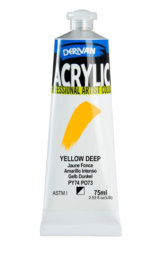 Derivan Artists Acrylic 75ml Yellow Deep - theartshop.com.au