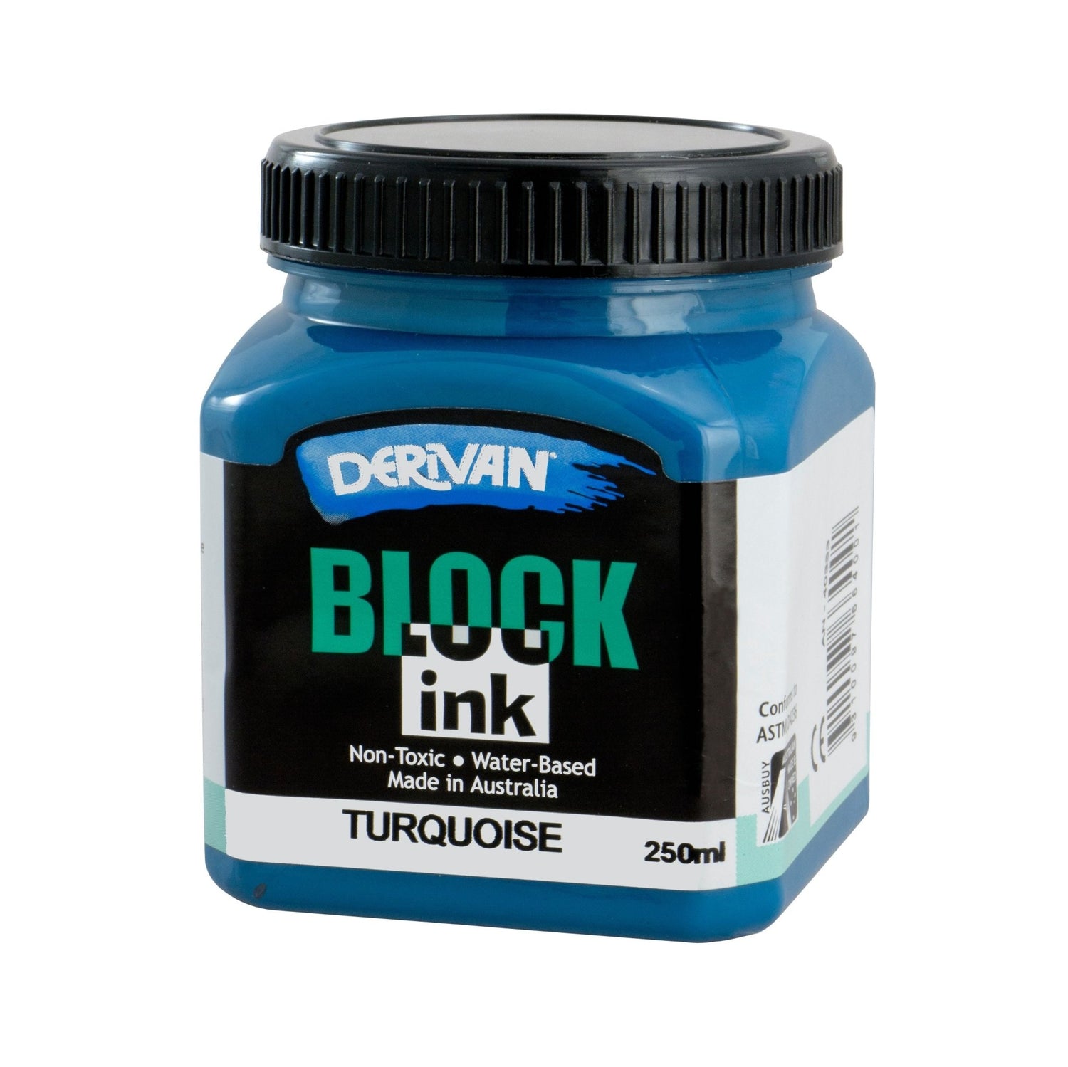 Derivan Block Printing Ink 250ml Turquoise - theartshop.com.au