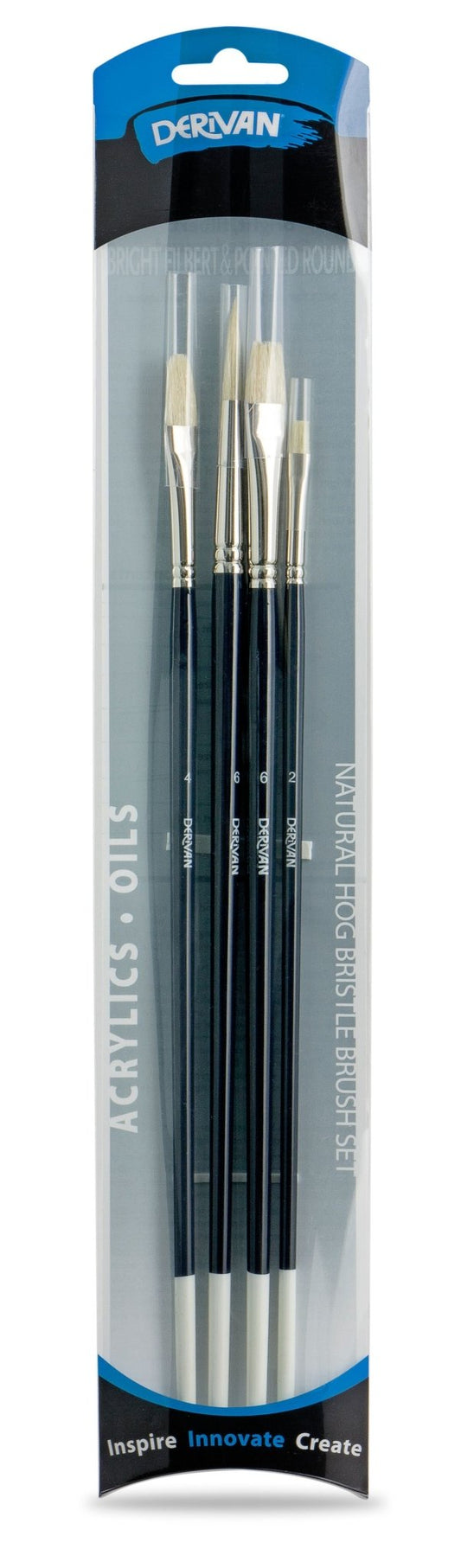 Derivan Fine Hog Bristle Set 4 - theartshop.com.au