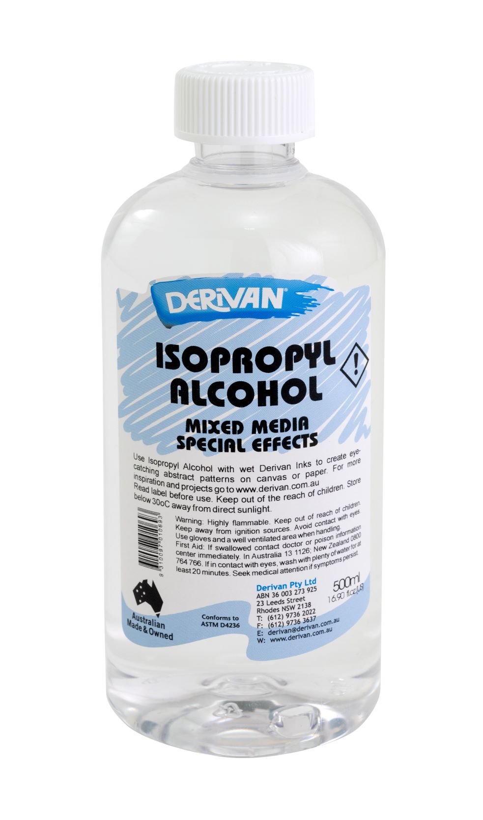 Derivan Ink Isopropyl Alcohol 500ml - theartshop.com.au