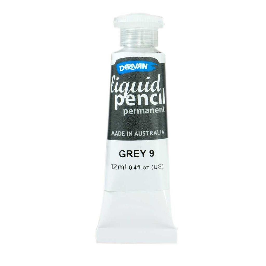 Derivan Liquid Pencil 12ml Permanent Grey 9 - theartshop.com.au