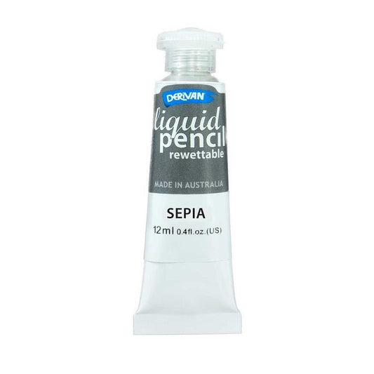 Derivan Liquid Pencil 12ml Rewettable Sepia - theartshop.com.au
