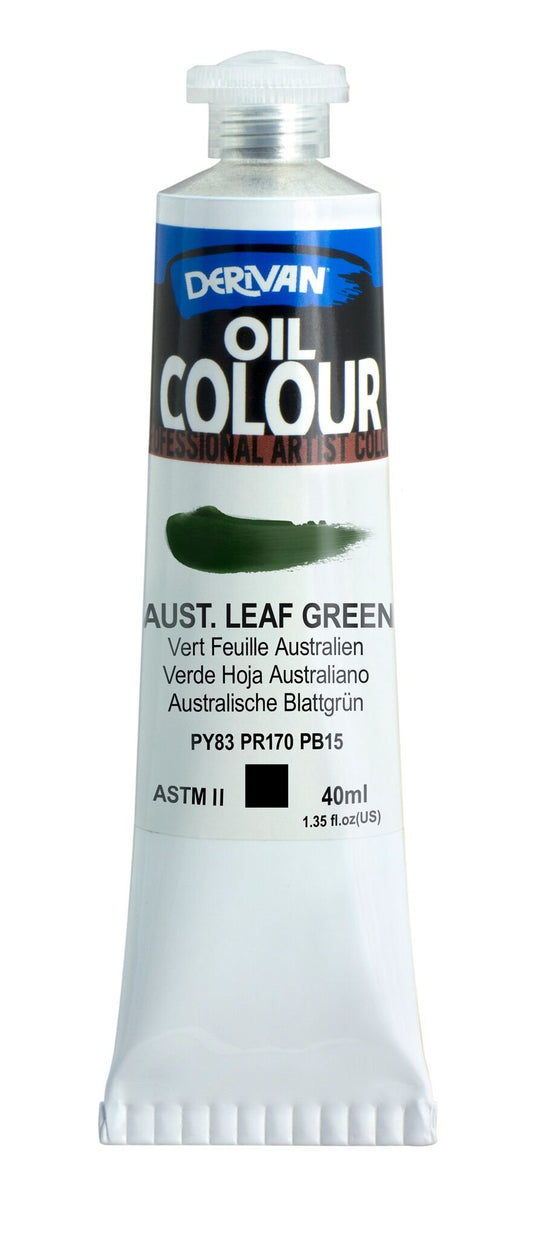 Derivan Oil Paint 40ml Aust Leaf Green - theartshop.com.au