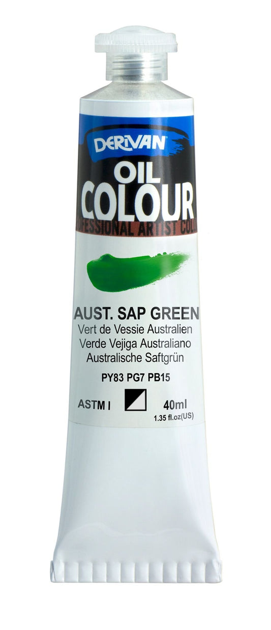 Derivan Oil Paint 40ml Aust Sap Green - theartshop.com.au