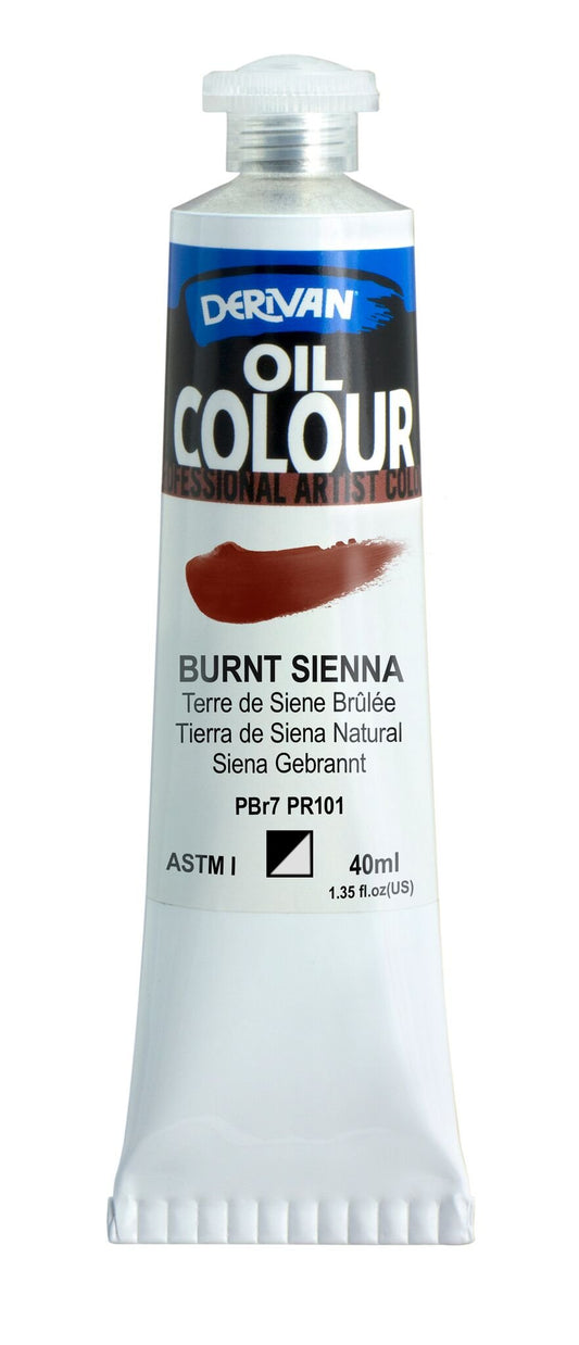 Derivan Oil Paint 40ml Burnt Sienna - theartshop.com.au