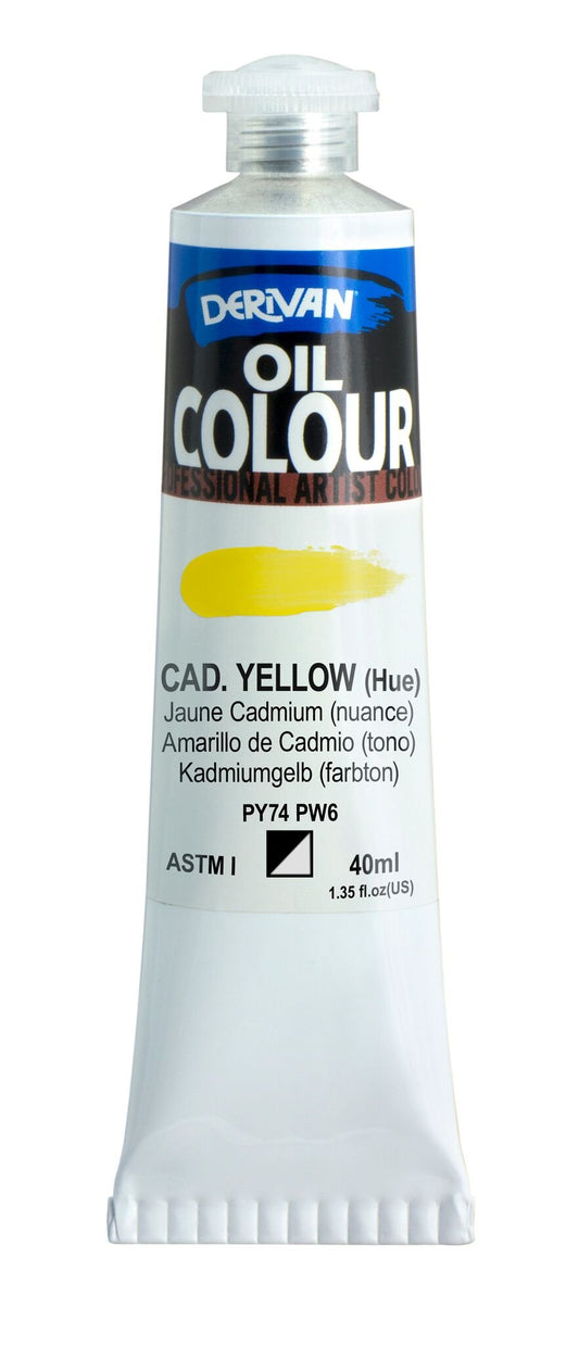 Derivan Oil Paint 40ml Cad Yellow Hue - theartshop.com.au