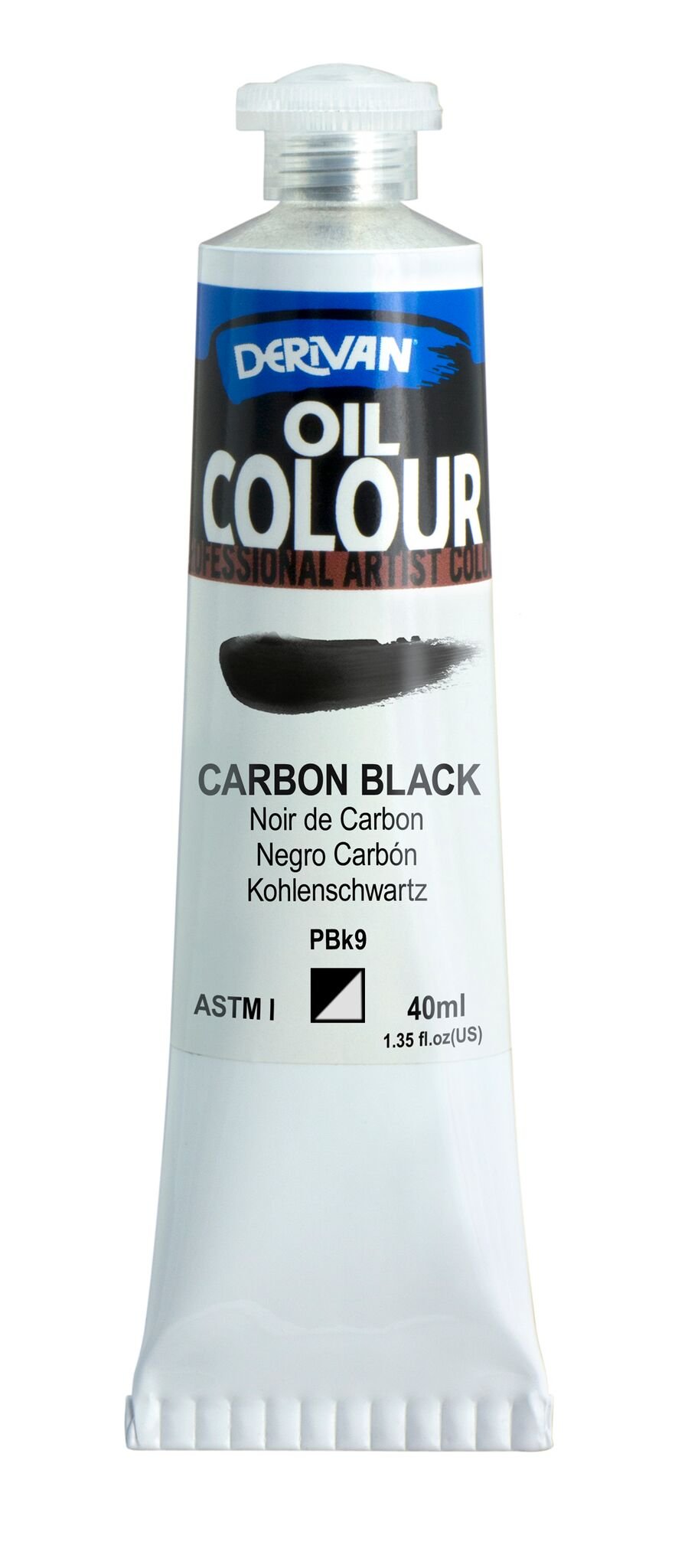 Derivan Oil Paint 40ml Carbon Black - theartshop.com.au