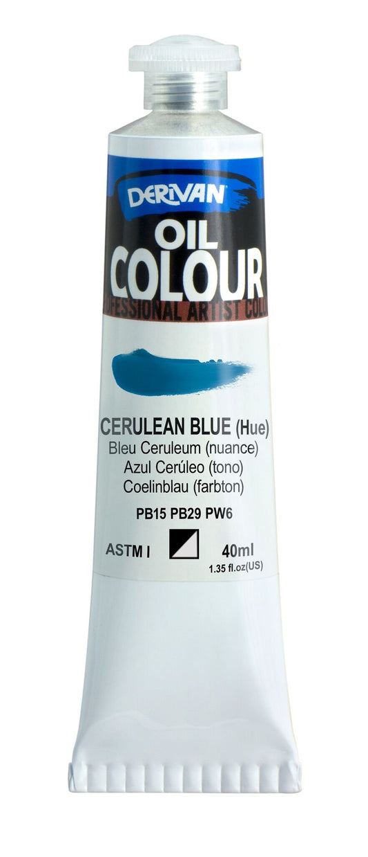 Derivan Oil Paint 40ml Cerulean Blue Hue - theartshop.com.au