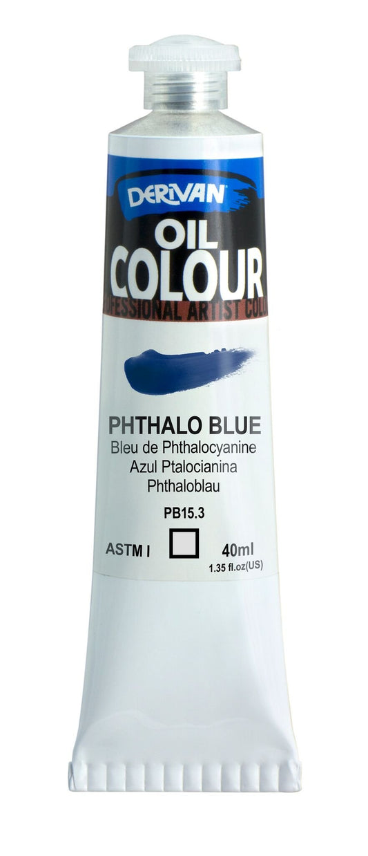 Derivan Oil Paint 40ml Phthalo Blue - theartshop.com.au