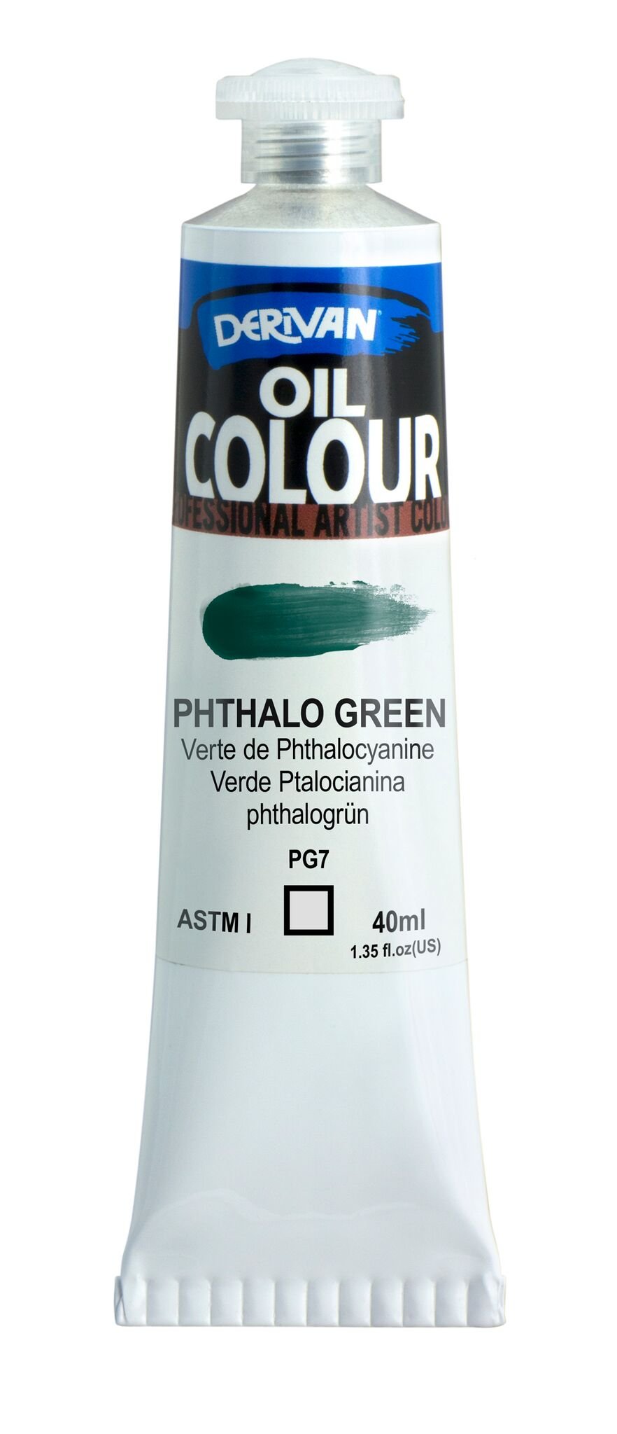 Derivan Oil Paint 40ml Phthalo Green - theartshop.com.au