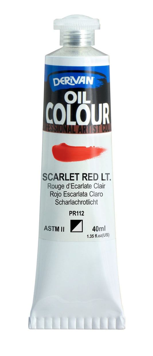Derivan Oil Paint 40ml Scarlet Red Light - theartshop.com.au