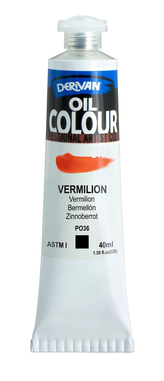 Derivan Oil Paint 40ml Vermilion - theartshop.com.au