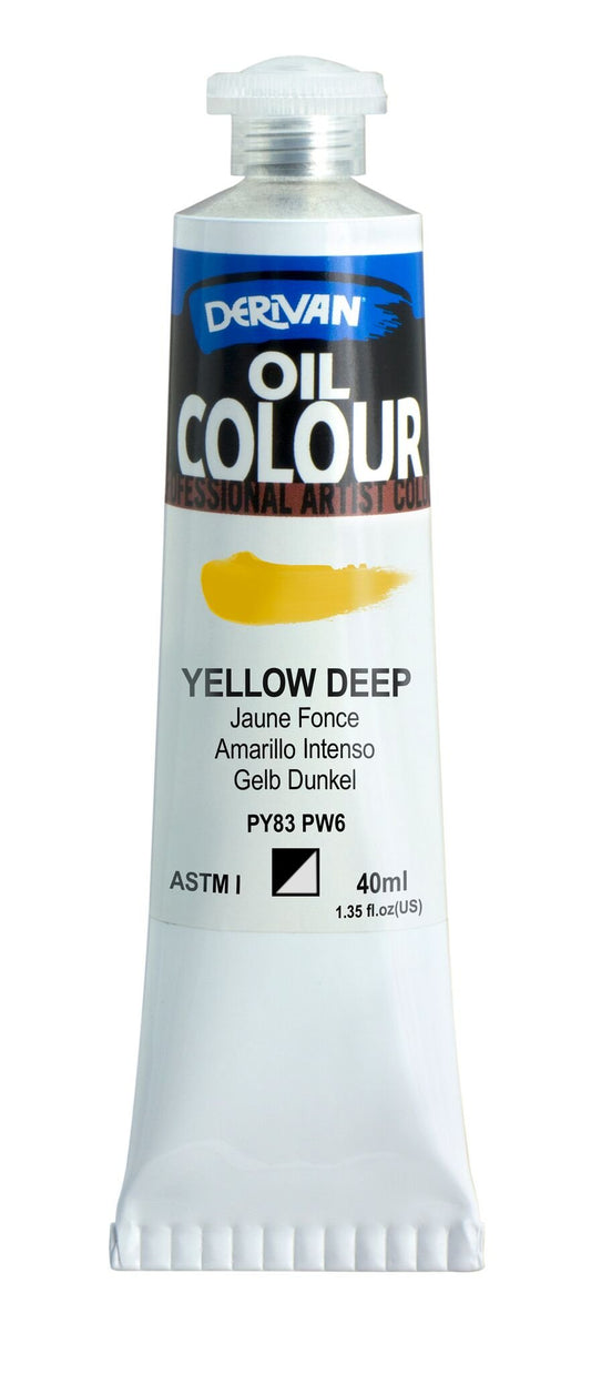 Derivan Oil Paint 40ml Yellow Deep - theartshop.com.au