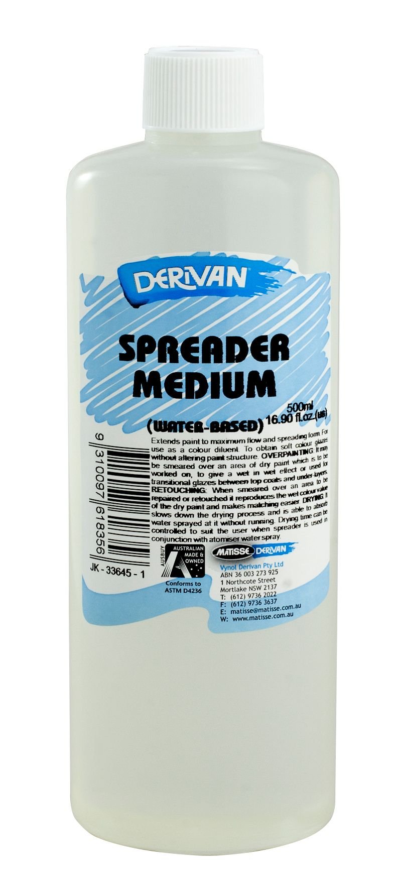 Derivan Polymer Gloss Varnish (Water Based) 500ml - theartshop.com.au