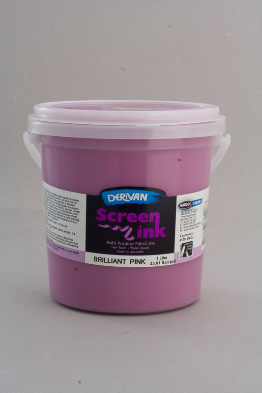 Derivan Screen Ink 1 Litre Brilliant Pink - theartshop.com.au